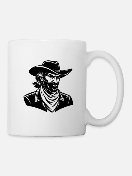 Cowboy-Bandana - Tasse - Weiß