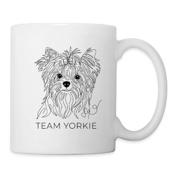 Team Yorkie One Line Art Yorkshire Terrier Dog - Mug - white - Right