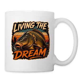 Living The Dream Karpfenfischen-Design - Tasse - Weiß - Rechts