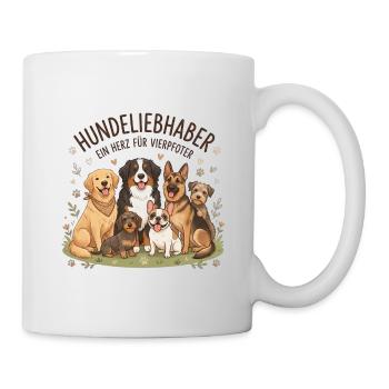 Hundedeliebhaber – Ein Herz Für Vierbeiner - Tasse - Weiß - Rechts