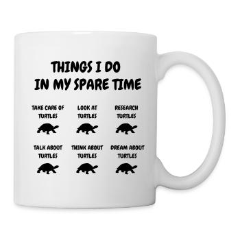 Obsédé par les tortues - Mug blanc - blanc - Droite
