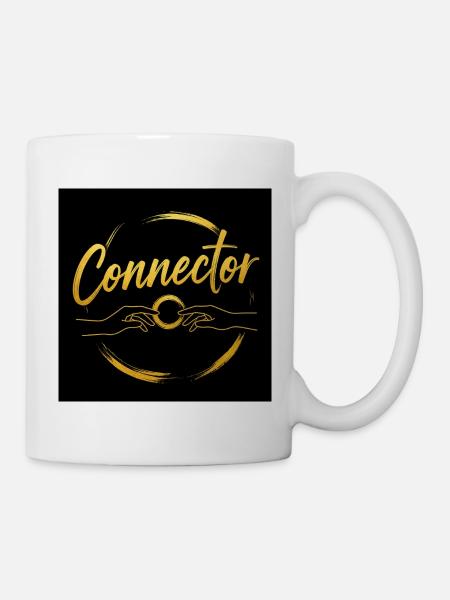 Golden Connector-Hände - Tasse - Weiß