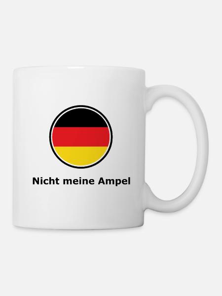 Halbkreisflagge RotGelb Deutschland - Tasse - Weiß