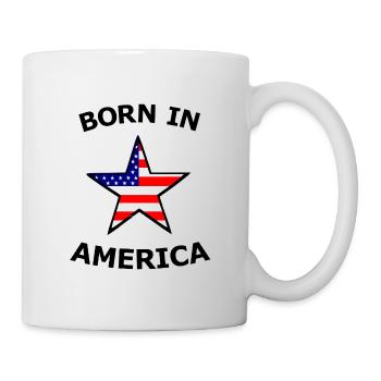 Star with US flag motif - Mug - white - Right