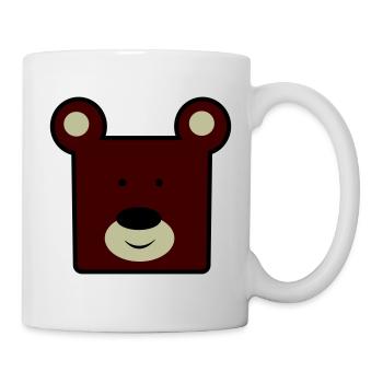 Rotbrauner Bärenkopf Minimal - Tasse - Weiß - Rechts
