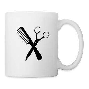 Gekreuzte Schere - Tasse - Weiß - Rechts