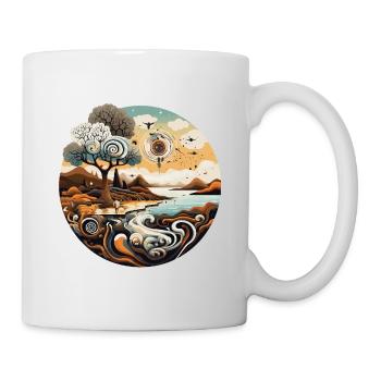 Circle Landscape Spiral Coastal Colors - Mug - white - Right