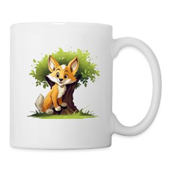 Cheerful fox in forest tree - Mug - white - Right
