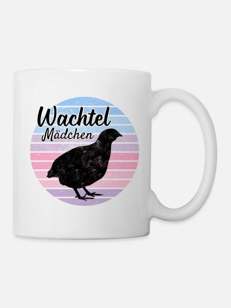 Wachtel Mädchen Retro Vintage - Tasse - Weiß