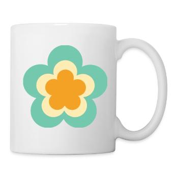 70s Flower Pattern Hippie Gift - Mug - white - Right
