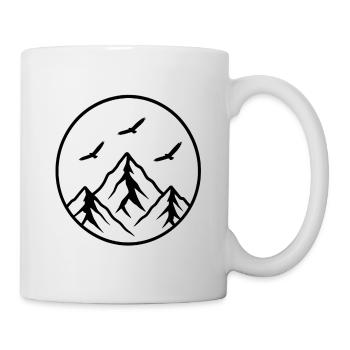 Kreisberg Silhouette Gipfel mit Vögeln - Tasse - Weiß - Rechts