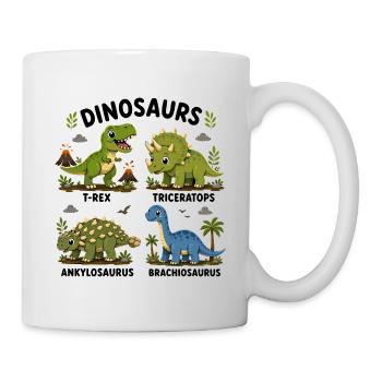 Dinosaurierarten lernen für Kinder - Tasse - Weiß - Rechts