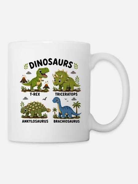 Dinosaurierarten lernen für Kinder - Tasse - Weiß
