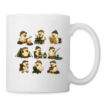 Camping Duck Adventure – Cute Outdoor Ducks - Mug - white - Right