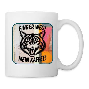 Finger Weg Mein Kaffee Katze - Tasse - Weiß - Rechts