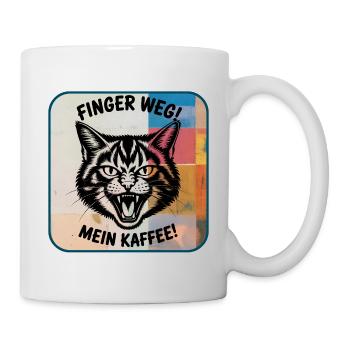 Finger weg! Mein Kaffee Katzendesign - Tasse - Weiß - Rechts