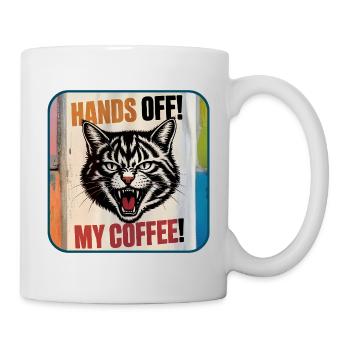 Mein Kaffee – wütende Katze - Tasse - Weiß - Rechts