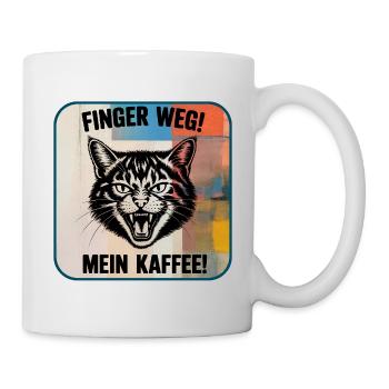 Finger Weg! Mein Kaffee Katzengraffiti - Tasse - Weiß - Rechts