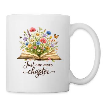 Just One More Chapter - Wildblumen Buch Art - Tasse - Weiß - Rechts