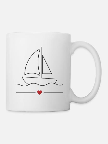 Motorboot-Sportboot - Tasse - Weiß