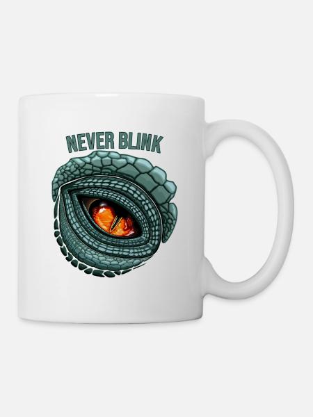 Œil de prédateur primal - NE JAMAIS CLIGNER DES YEUX - Mug blanc - blanc
