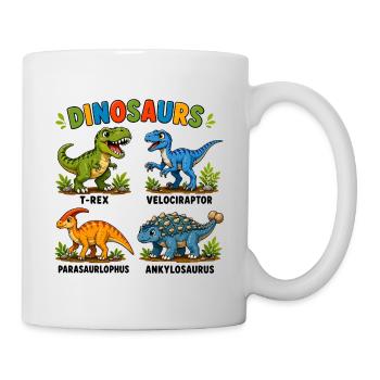 Dinosaurierarten lernen für Kinder - Tasse - Weiß - Rechts