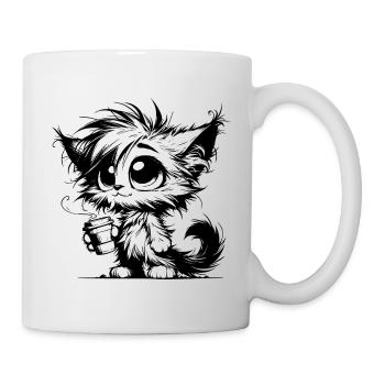 Grands yeux, petite tasse, personnalité énorme - Mug blanc - blanc - Droite
