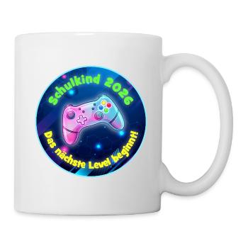 Schulkind 2026 Nächstes Level beginnt - Gaming - Tasse - Weiß - Rechts