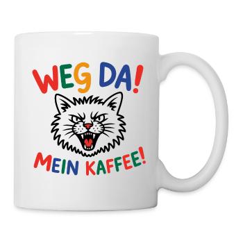 Weg da! Mein Kaffee Katzenpower - Tasse - Weiß - Rechts