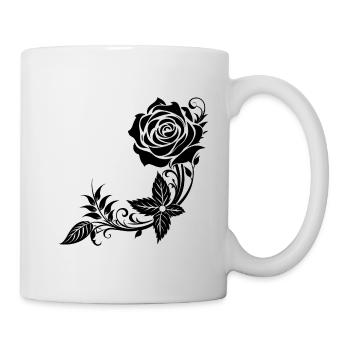 Coin décoratif de la rose - Mug blanc - blanc - Droite