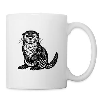 Mignonne loutre - Mug blanc - blanc - Droite