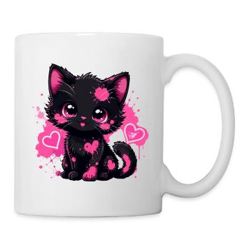 Pink Heart Kitten Splash - Mug - white - Right