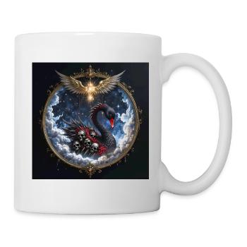 Swan of Souls with Dark Crown - Mug - white - Right