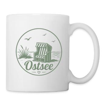 Ostsee Strandkorb Meer Küsten liebe - Tasse - Weiß - Rechts