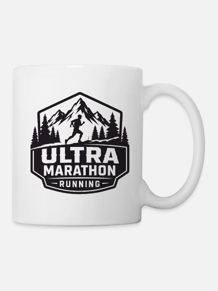 Ultra-Marathon-Lauf-Bergabzeichen - Tasse - Weiß
