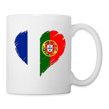 France Portugal Flag Coeur - Mug blanc - blanc - Droite