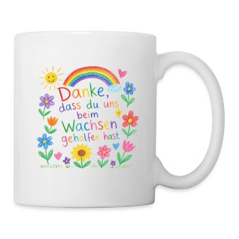 Danke dass du uns beim Wachsen geholfen hast! - Tasse - Weiß - Rechts