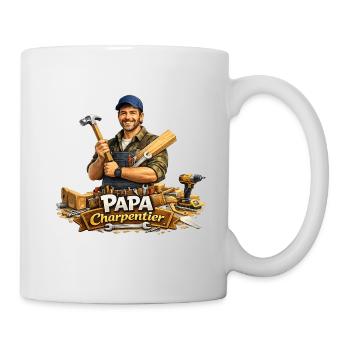 Papa Charpentier Bois et Outils - Mug blanc - blanc - Droite