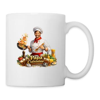 Papa Cuisinier Chef Cartoon - Mug blanc - blanc - Droite