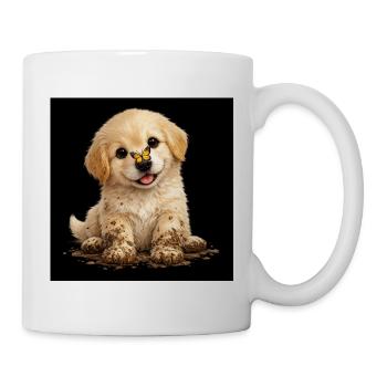 Little Cute Puppy Playing Outside - Mug - white - Right