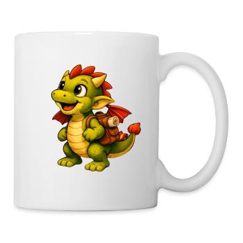 Little Dragon with Backpack - Mug - white - Right