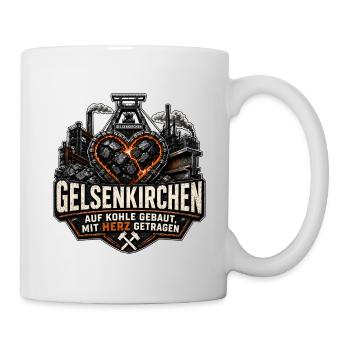 Gelsenkirchen Kohle Herz Ruhrpott Ruhrgebiet - Tasse - Weiß - Rechts