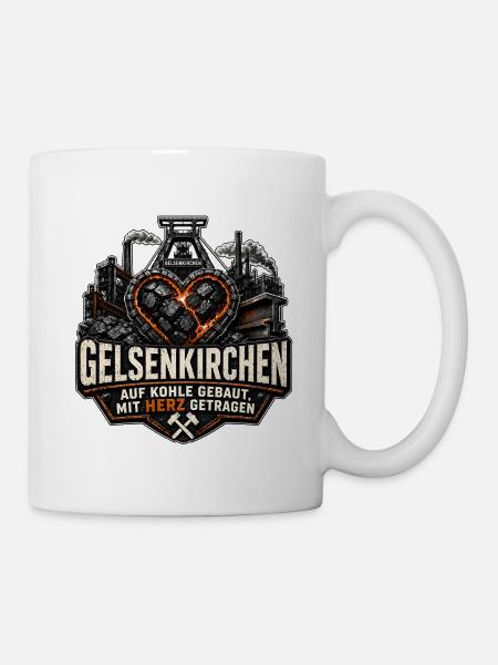 Gelsenkirchen Kohle Herz Ruhrpott Ruhrgebiet - Tasse - Weiß