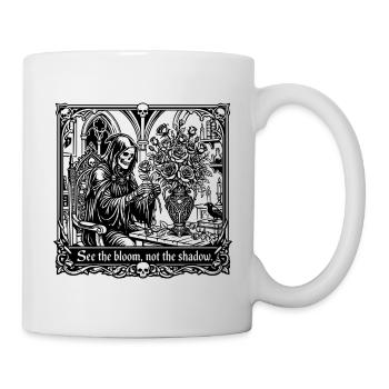 Chemise en forme de squelette squelette sombre en forme de dessin de lignes - Mug blanc - blanc - Droite