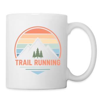 Trail Running Pastel Mountain Sunset - Mug - white - Right
