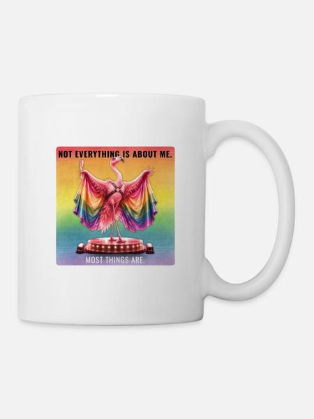 Design arc-en-ciel du flamant rose Gay Pride - Mug blanc - blanc