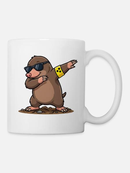 Dabbing Maulwurf - Tasse - Weiß