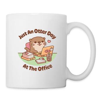 Cute Working Otter Just An Otter Day at the Office - Mug - white - Right
