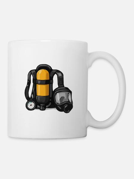 Tieftaucher Ausrüstung Cartoon - Tasse - Weiß