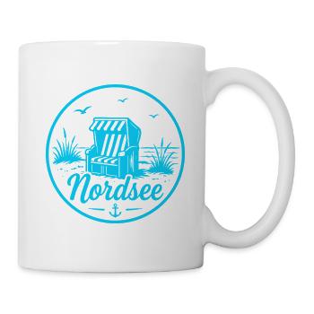 Nordsee Strandkorb Meer Küsten liebe - Tasse - Weiß - Rechts